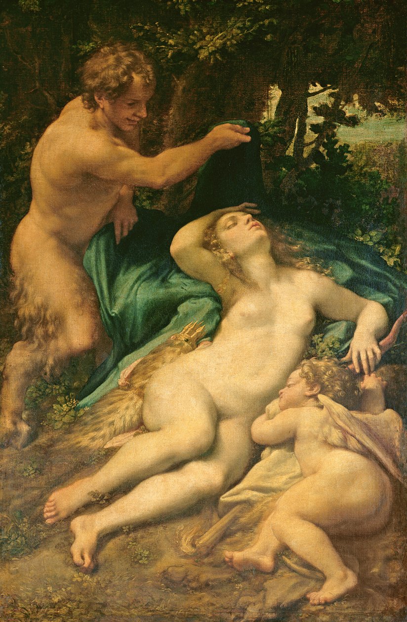 Venus, Satyr and Cupid by Antonio da Correggio