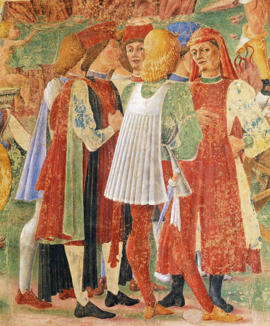 Group of merchants, detail from Triumph of Ceres, scene from Month of August, attributed to Cosimo Tura and Master of Ercole by Cosimo (attr. to) Tura