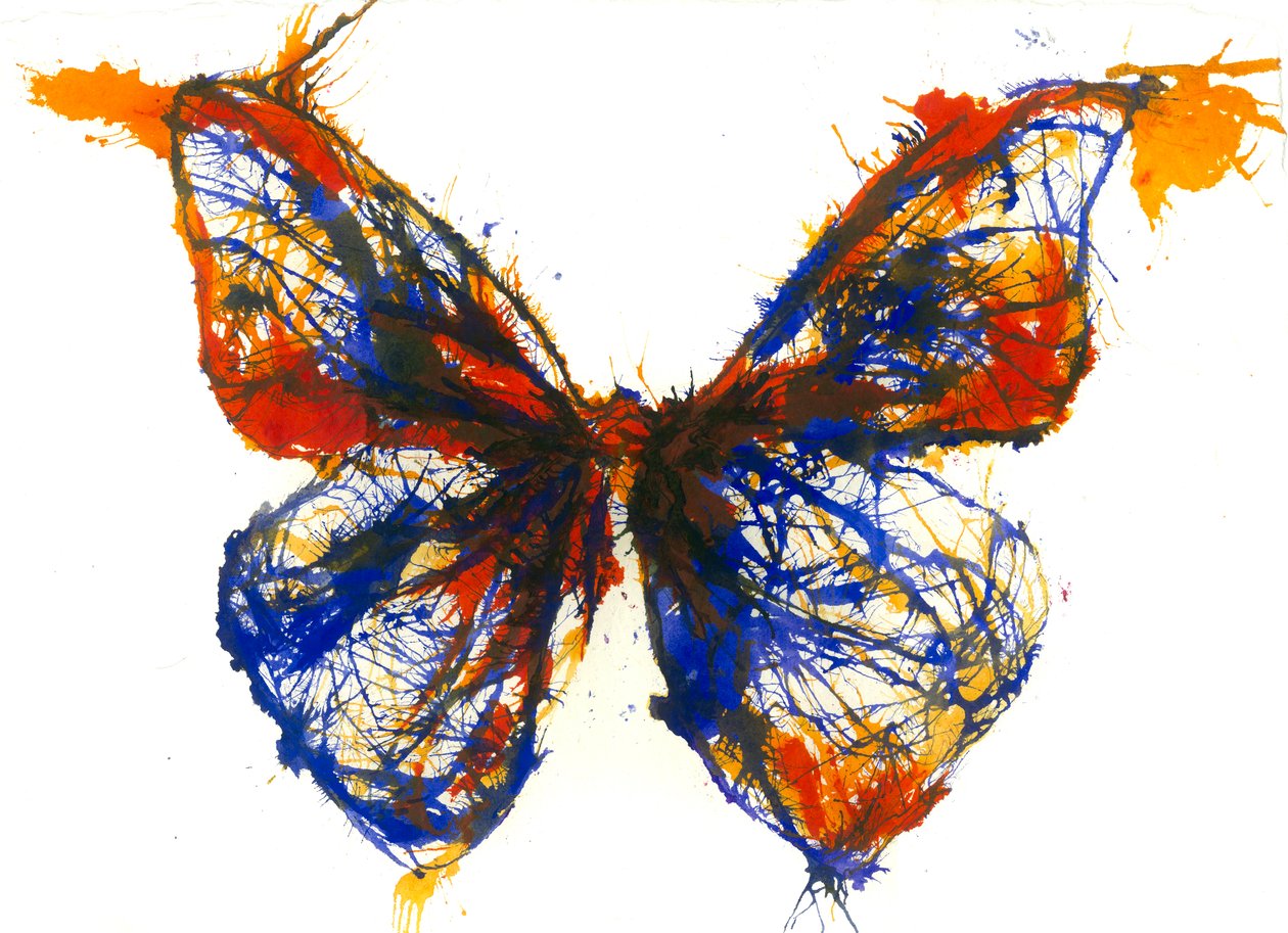 Blue & Orange Butterfly, 2021 by Courtenay Kusitor