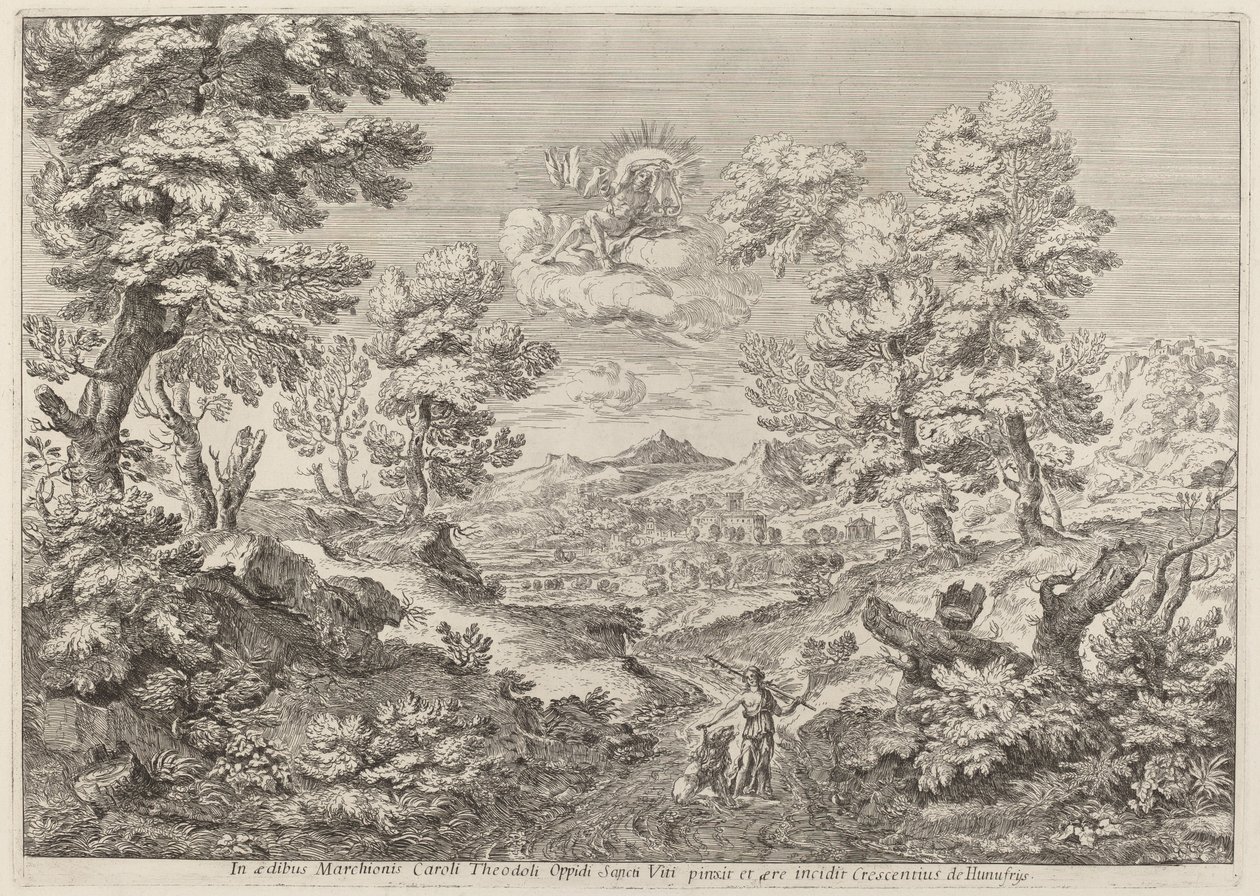Apollo and a Nymph Leading a Lion by Crescenzio Onofri