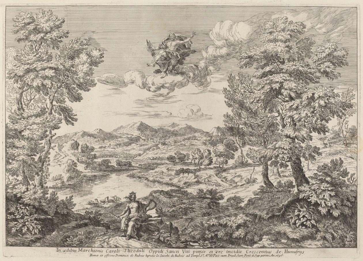 Jupiter in a Landscape by Crescenzio Onofri
