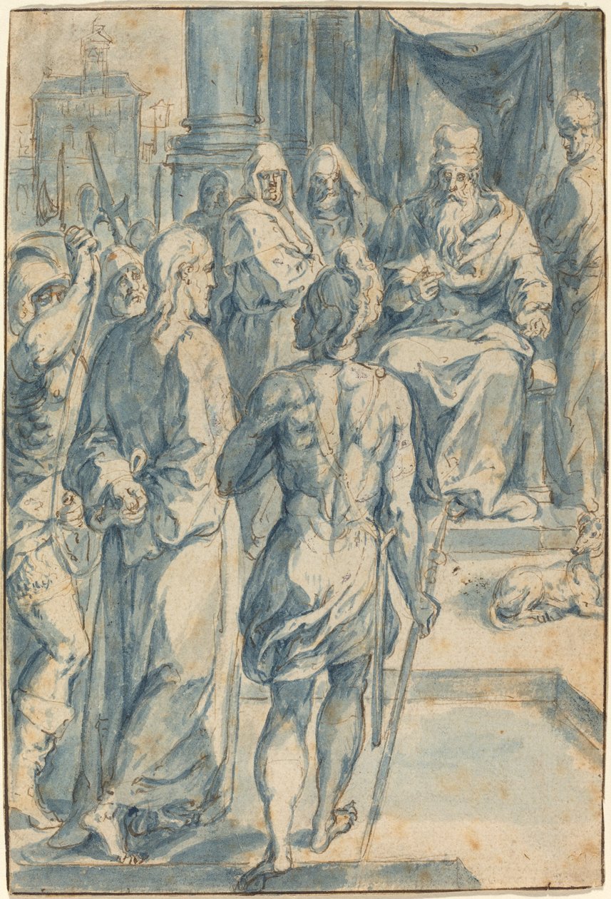 Christ before Caiaphas by Crispen van den Broecke