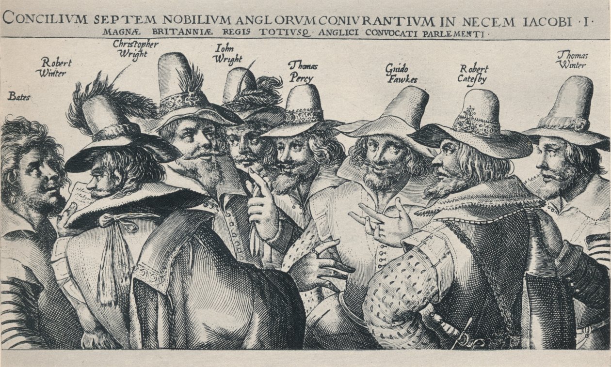 The Gunpowder Plot Conspirators, 1605, 1904 by Crispijn de Passe I