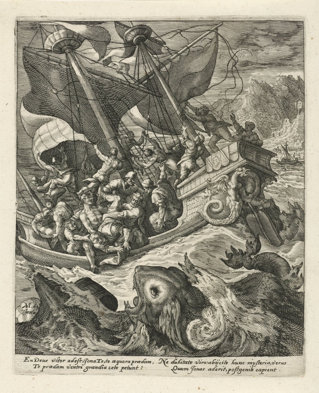 Jonah Thrown Overboard by Sailors by Crispijn van de Passe (I)