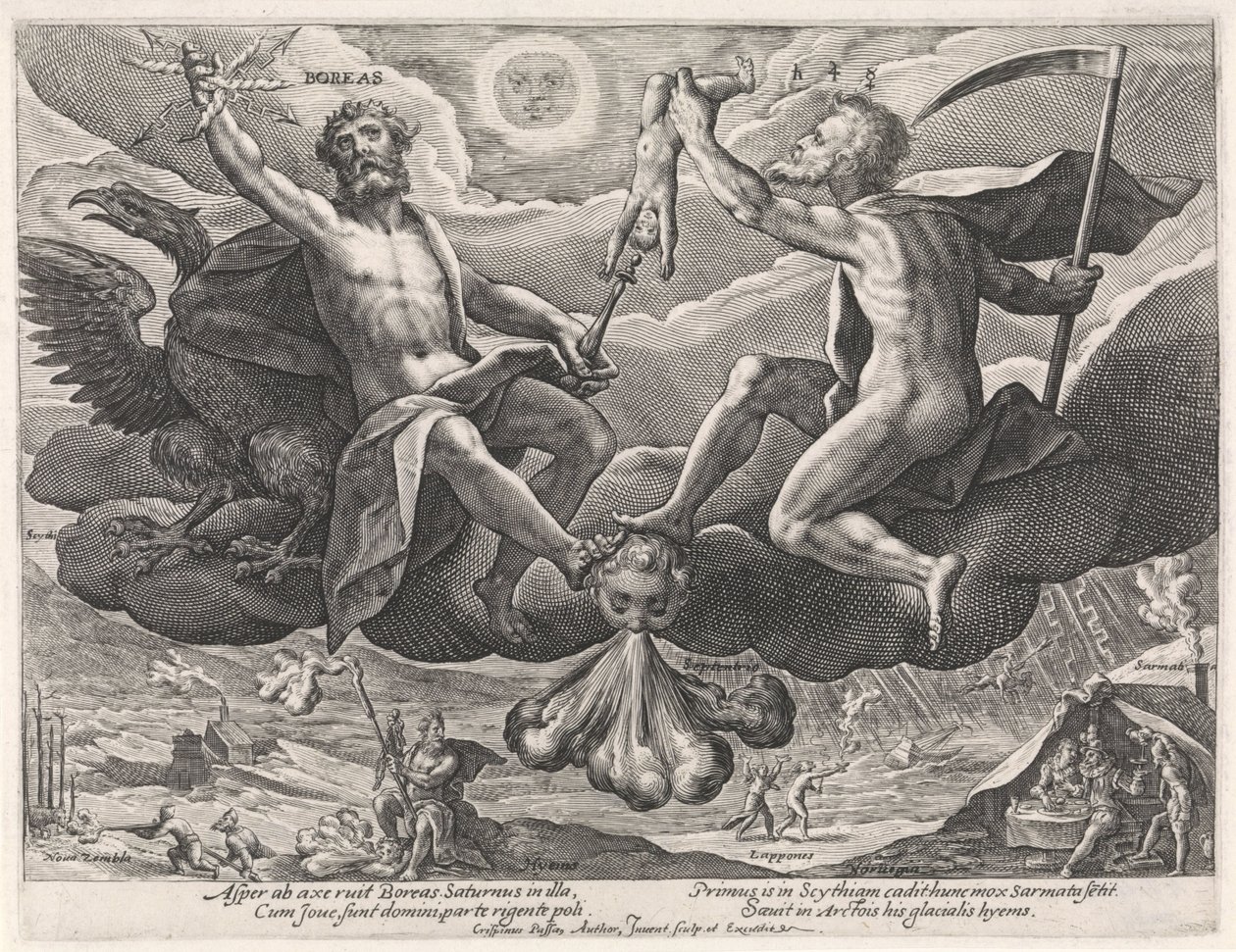 North Wind (The Four Winds) by Crispijn van de Passe (I)