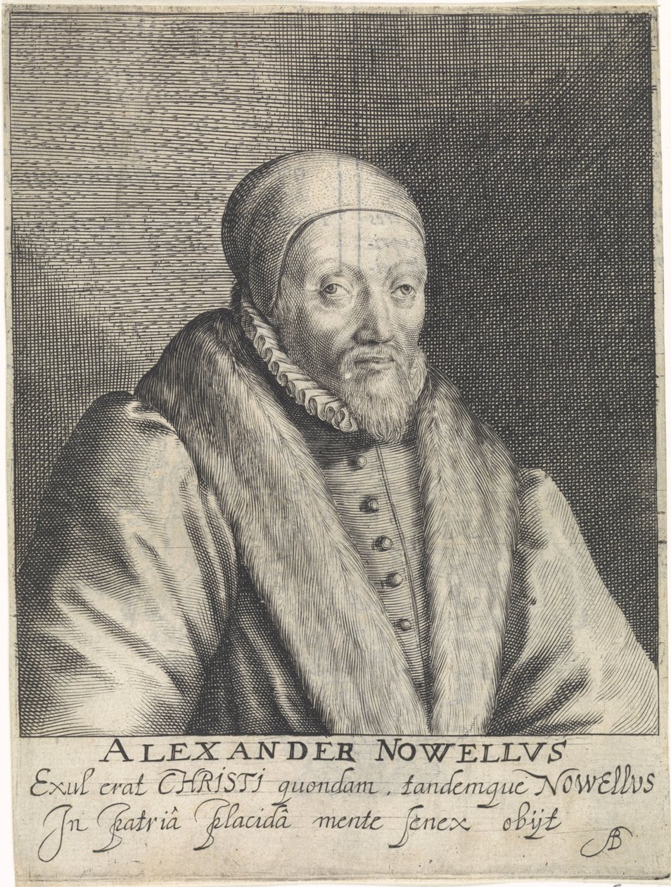 Portrait of Alexander Nowell by Crispijn van de Passe (I)