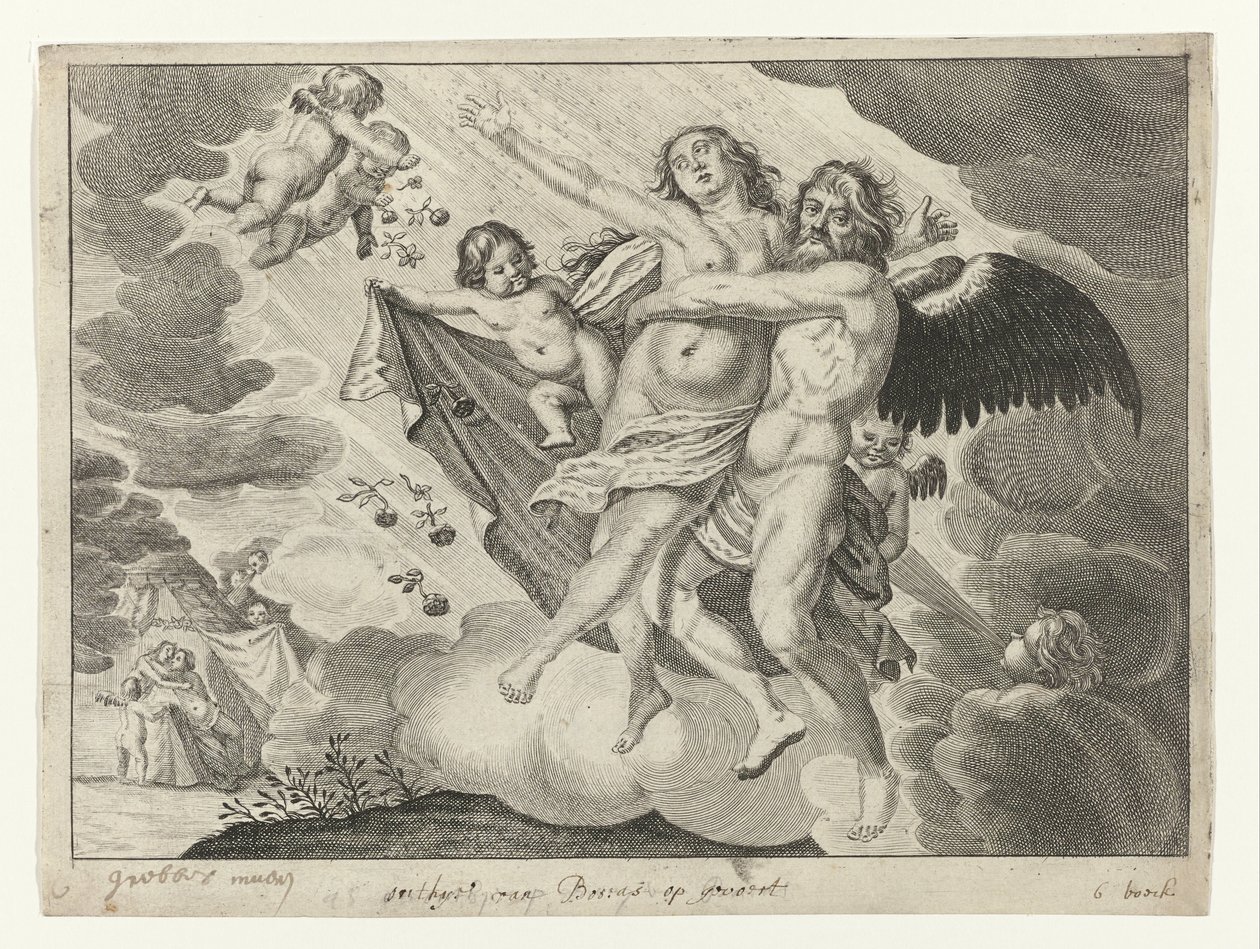 Boreas Abducts Oreithyia by Crispijn van de Passe (II) (possibly)