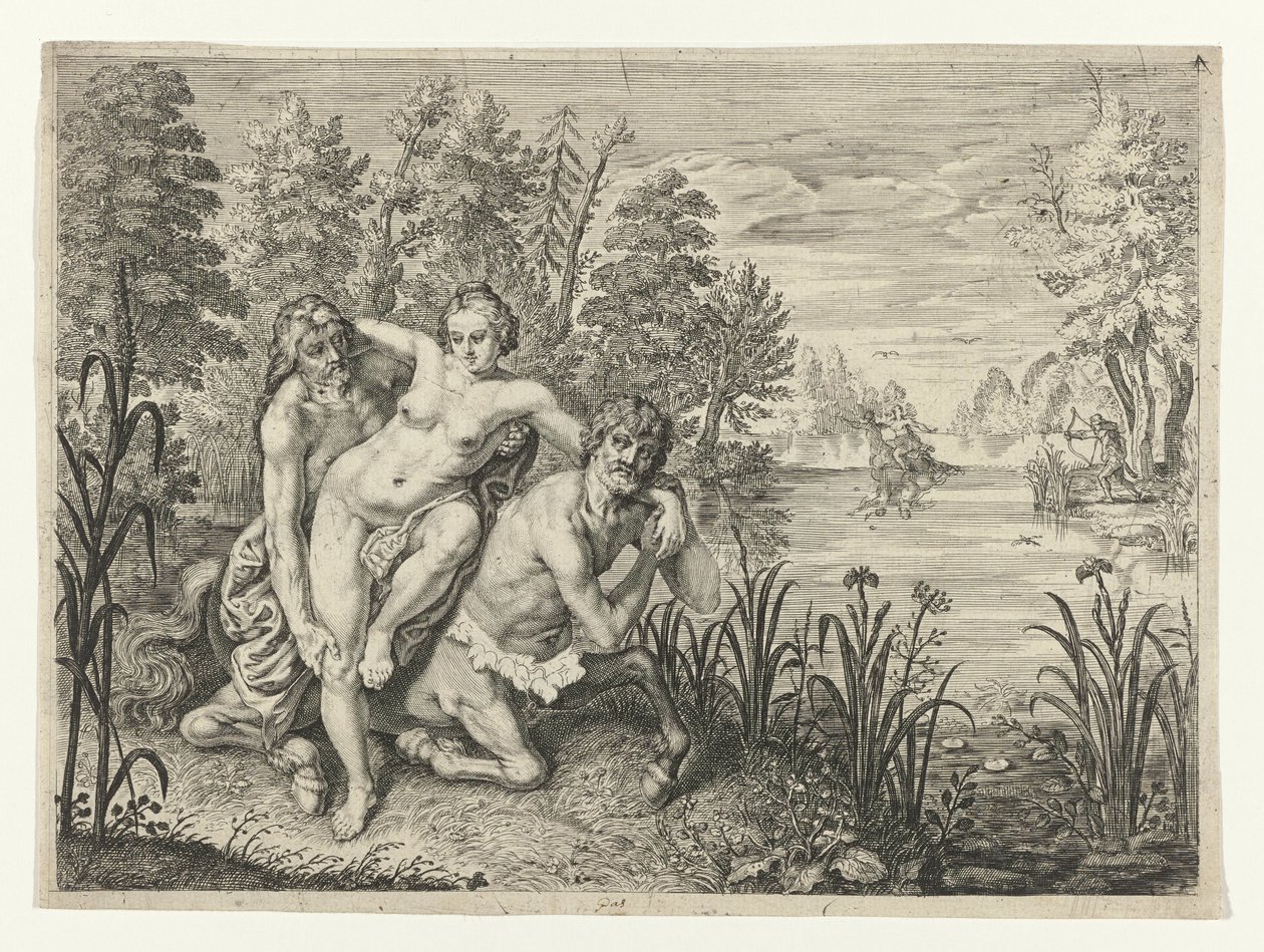 Nessus Carries Deianira Across the River (Metamorphoses of Ovid) by Crispijn van de Passe (II) (possibly)