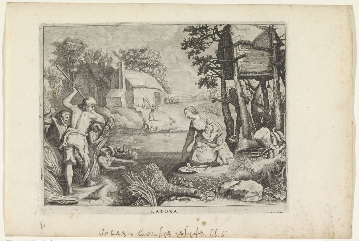 Leto (Latona) Turns the Lycians into Frogs (Metamorphoses of Ovid) by Crispijn van de Passe (II)
