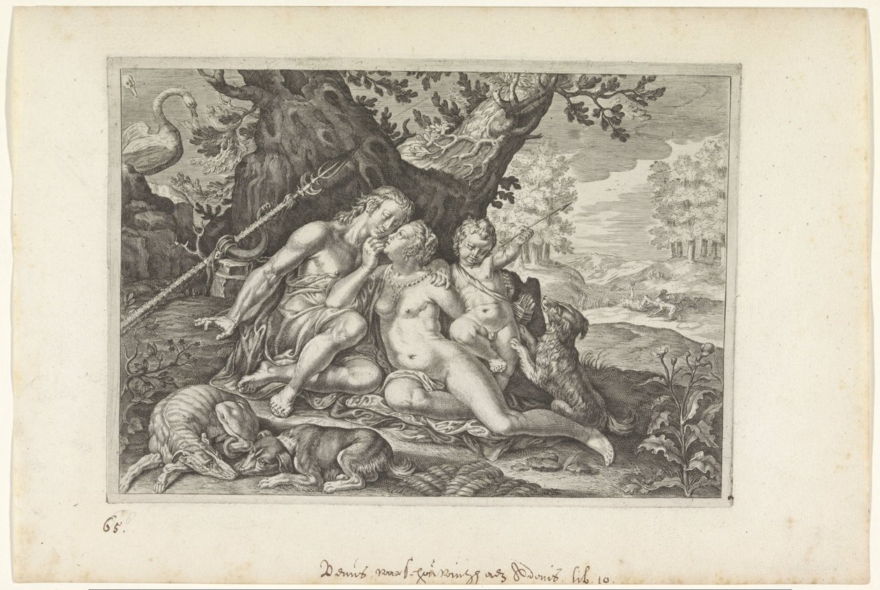 Venus Warns Adonis (Metamorphoses of Ovid series) by Crispijn van de Passe (II)
