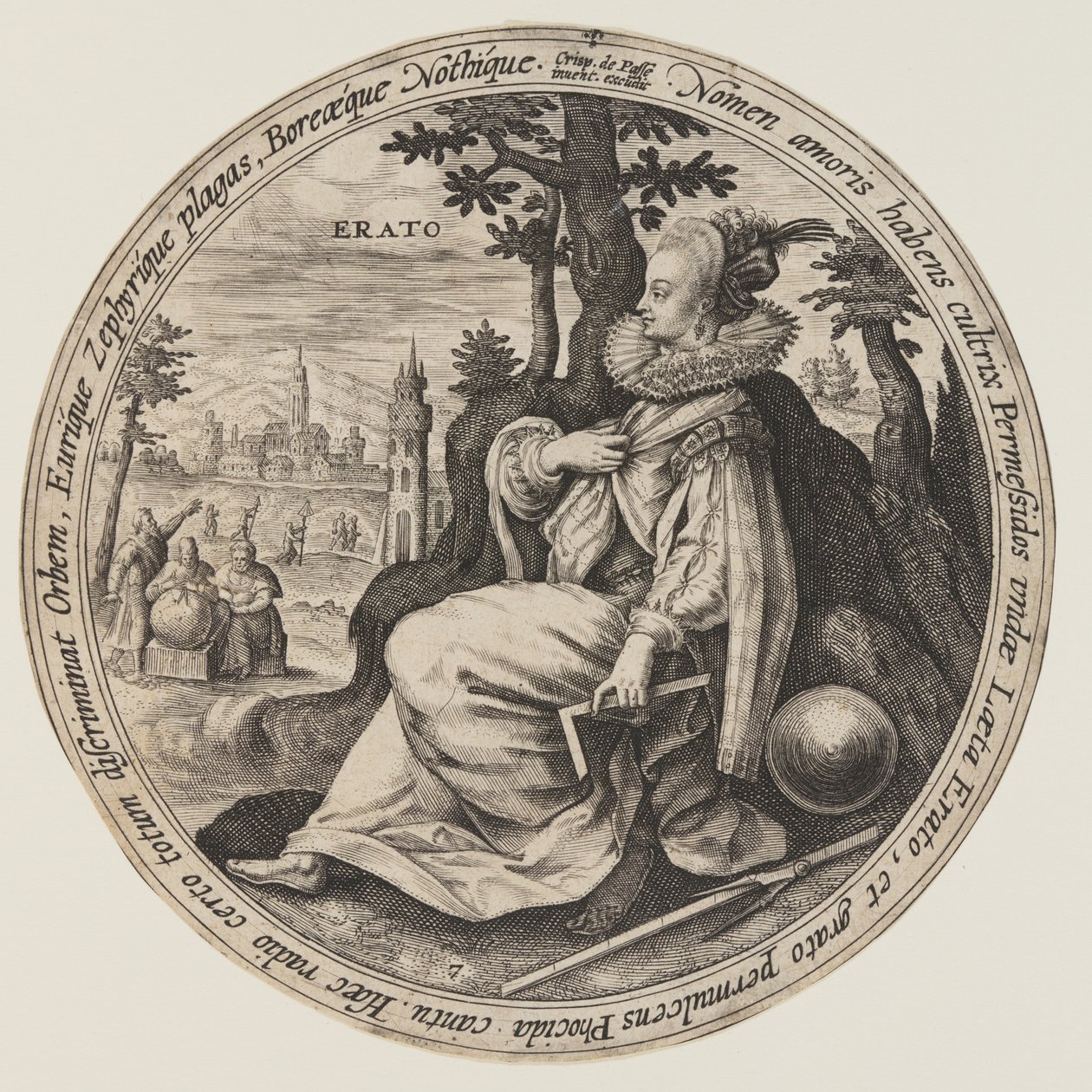 Urania, from The Muses by Crispijn van de Passe I
