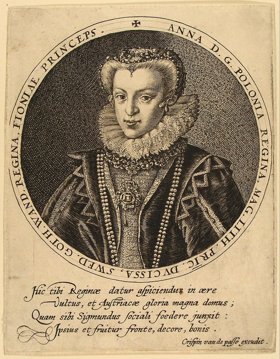 Anna Catherine Constance Vasa of Poland by Crispijn van de Passe the Elder