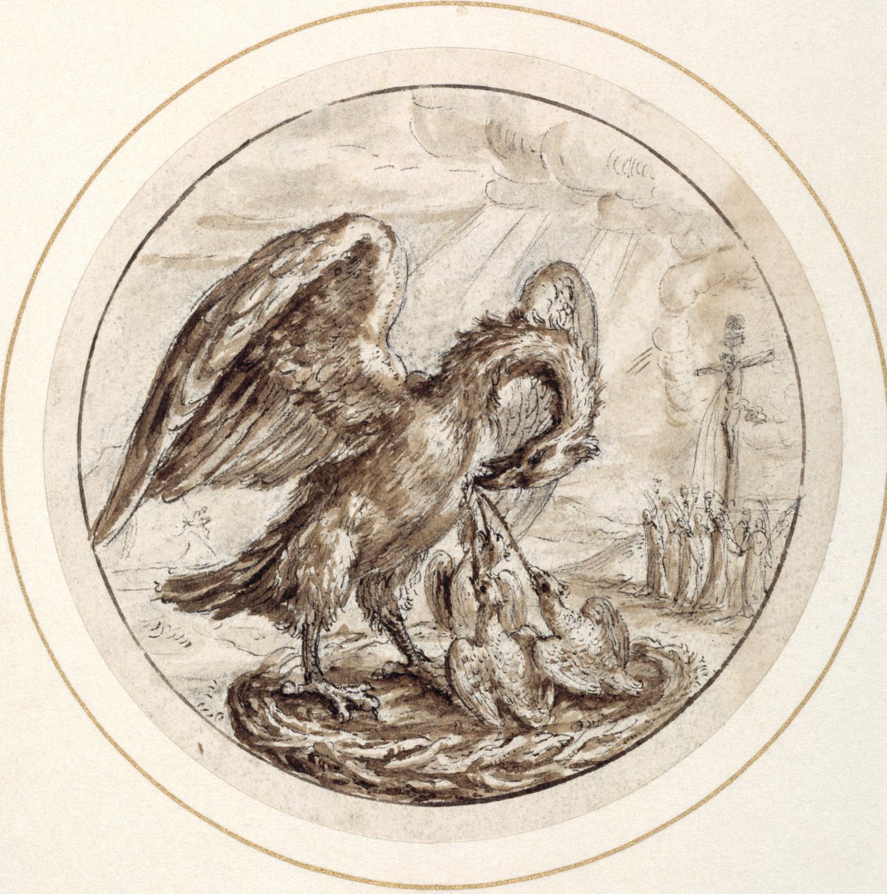 A Pelican in Her Piety, Early 17th Century by Crispin I de Passe