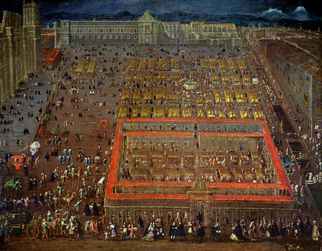 Central Square of Mexico City, 1695 by Cristobal de Villalpando