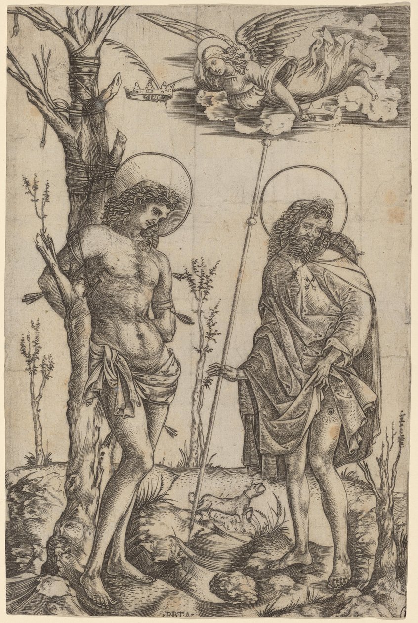 Saint Sebastian and Saint Roch by Cristofano Robetta
