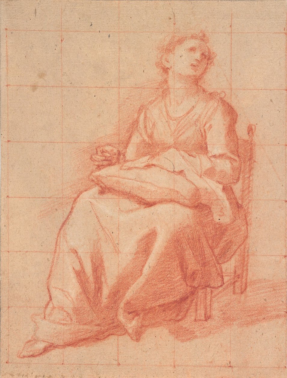 Seated Girl Sewing by Cristofano Roncalli