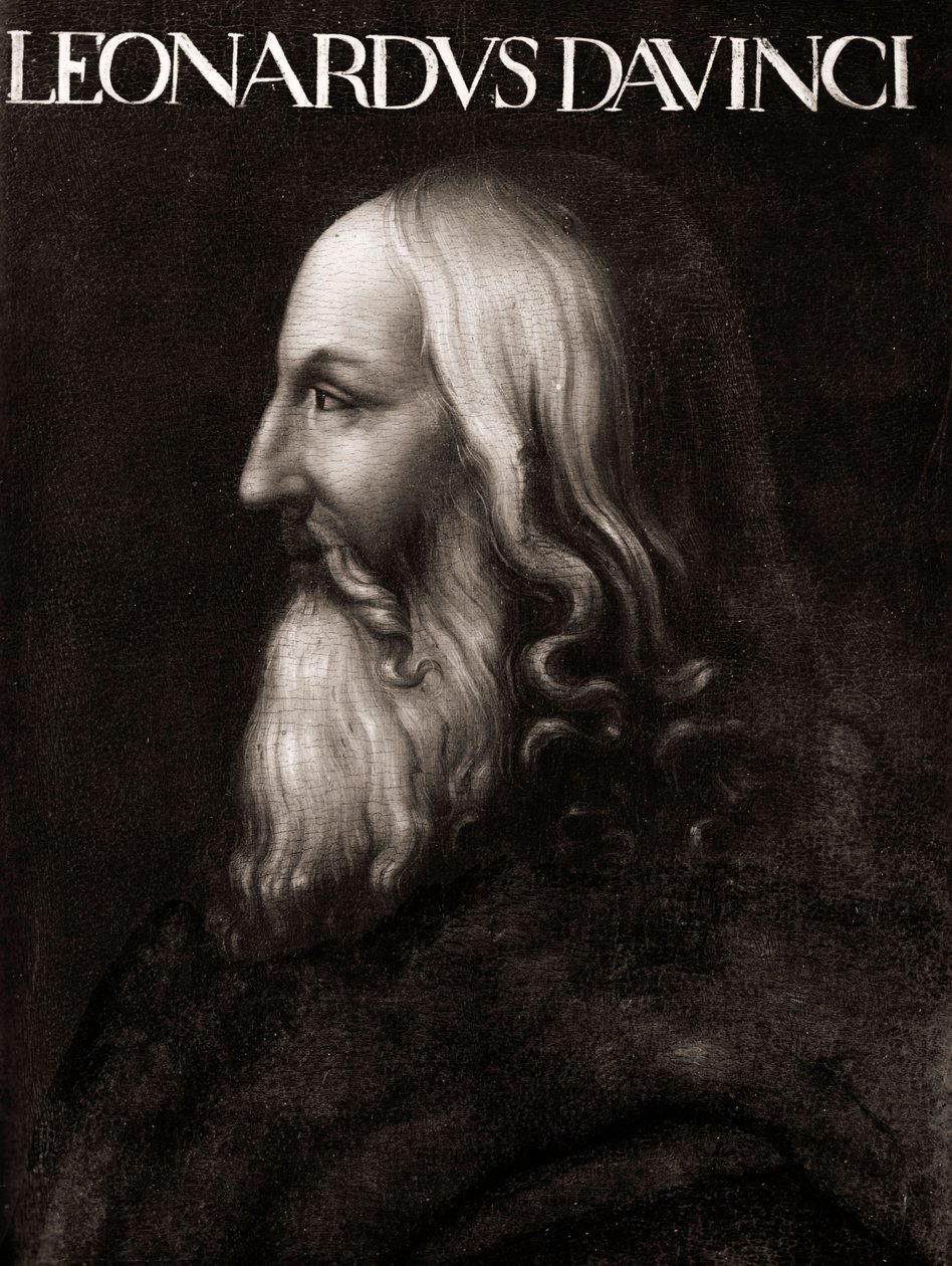 Portrait of Leonardo da Vinci - Anonymous painting - Uffizi Museum Florence by Cristofano dell