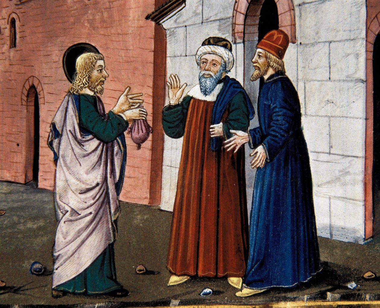 Judas Goes to the Priest and Confesses His Betrayal of Christ, from the Leggendario Sforza-Savoia by Cristoforo De Predis