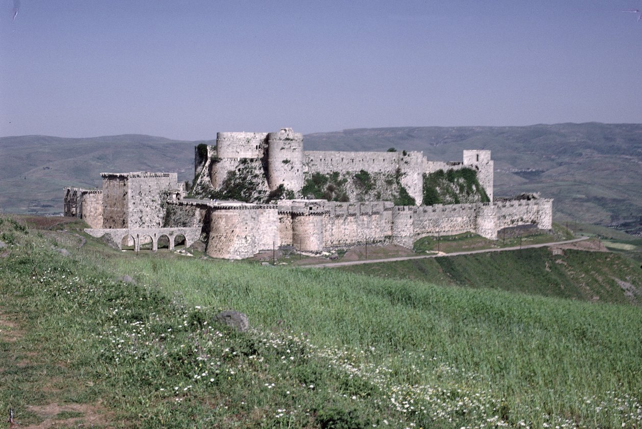 General view of the fortress of Krak des Chevaliers, c.1143 by Crusader Period