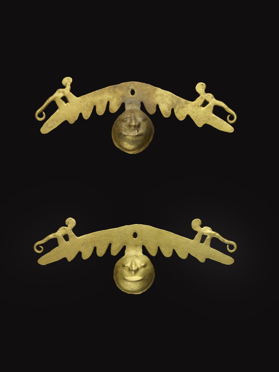 Pair of Ear Ornaments, 600-1600 AD by Culture Nariño