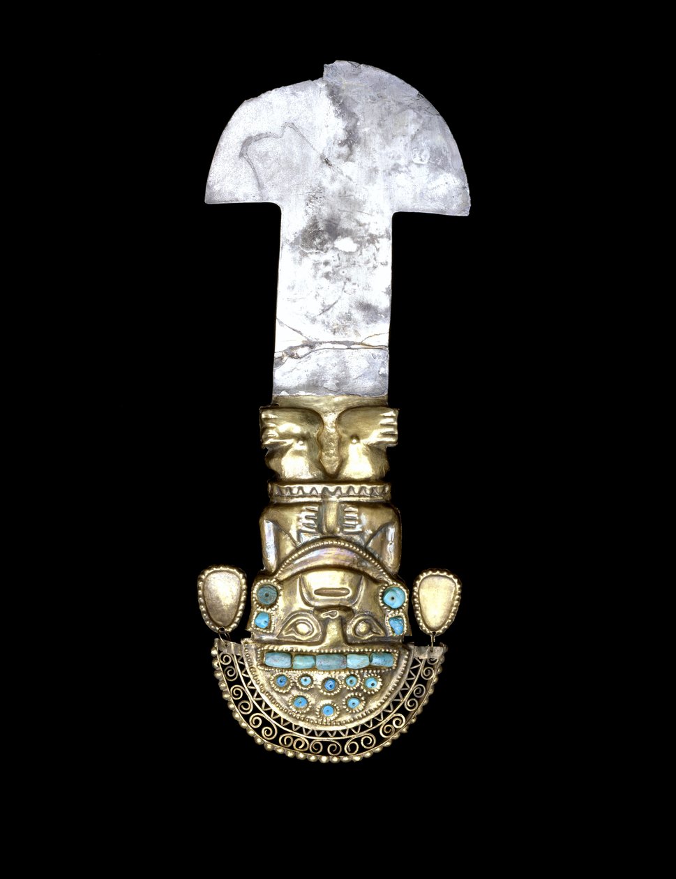 Ceremonial tumi, Middle Sicán period, 900-1100 by Culture Sicán