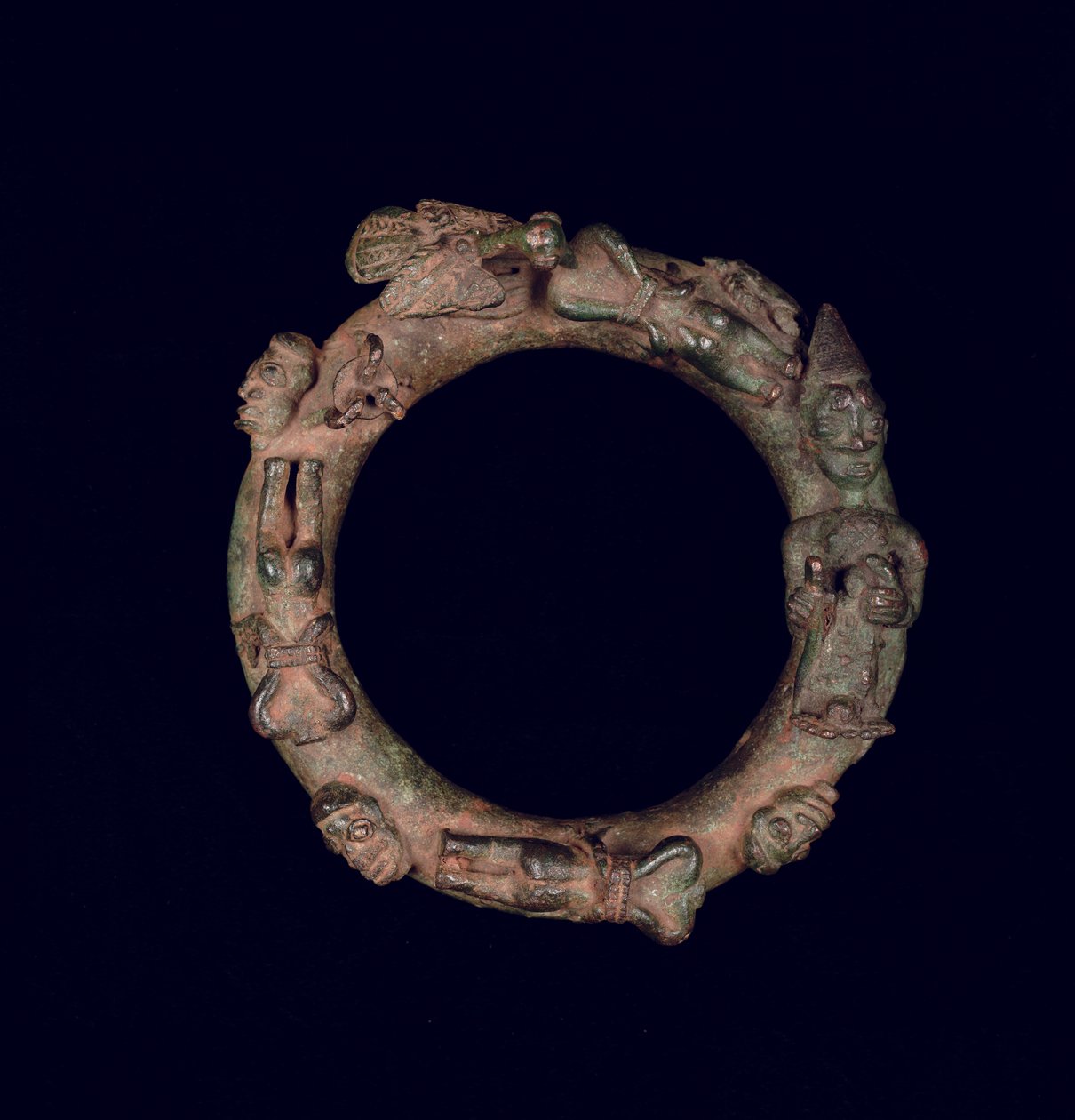 Ring depicting ritual sacrifice by Yoruba Culture