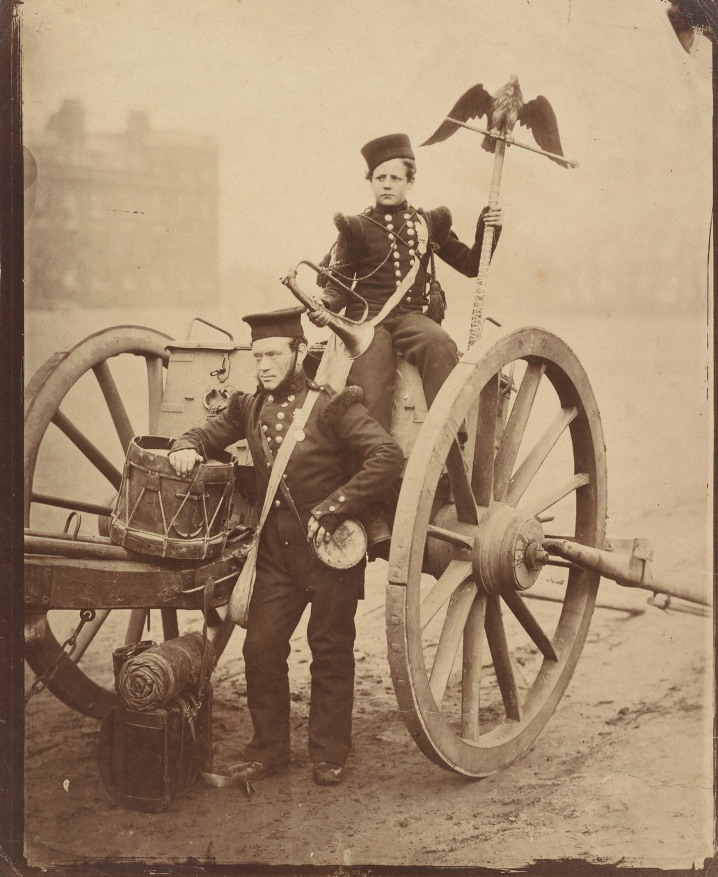 Trumpeter Gritten and Trumpeter Lang at Woolwich, 1856 by Cundall and Howlett