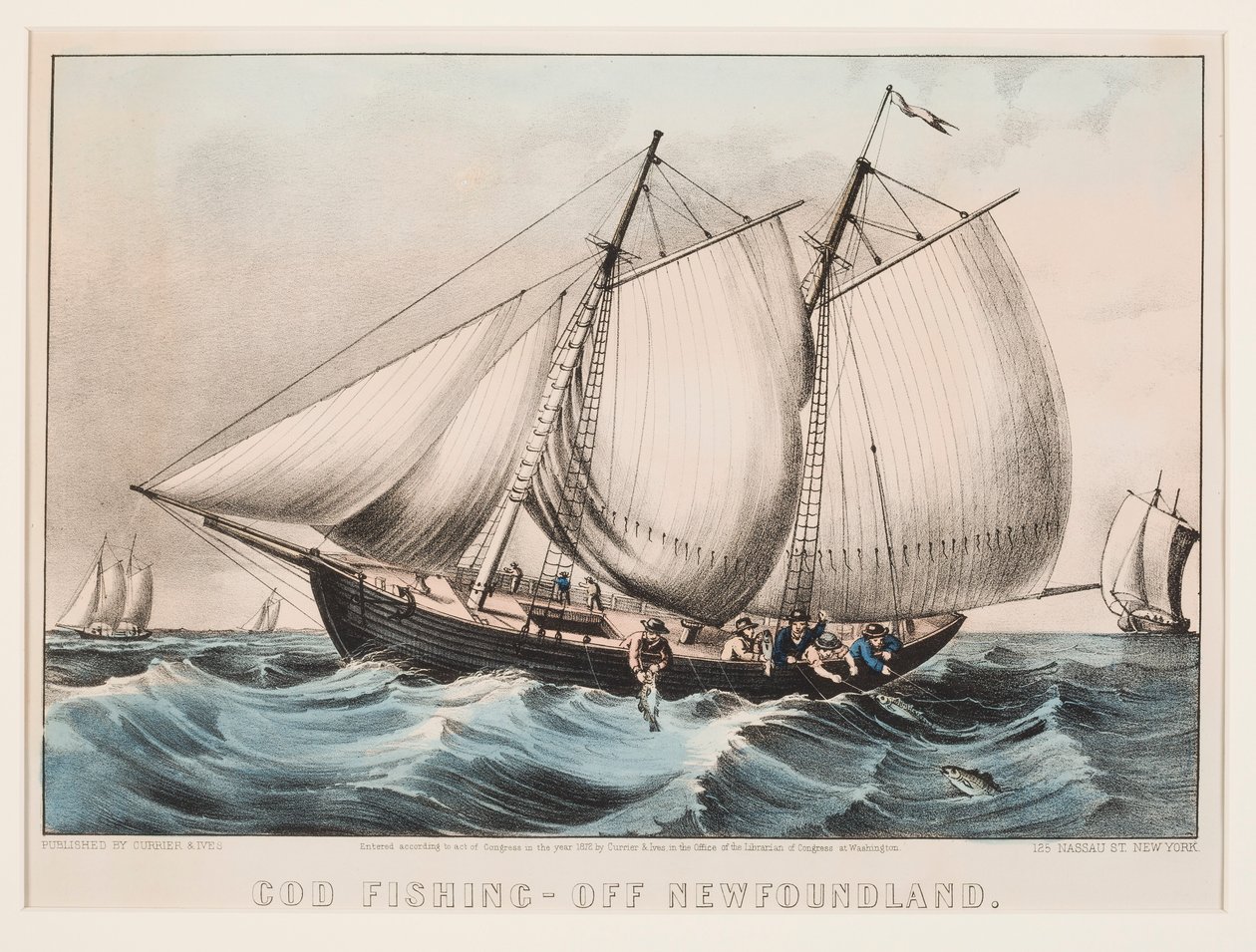 Cod Fishing - Off Newfoundland by Currier and Ives