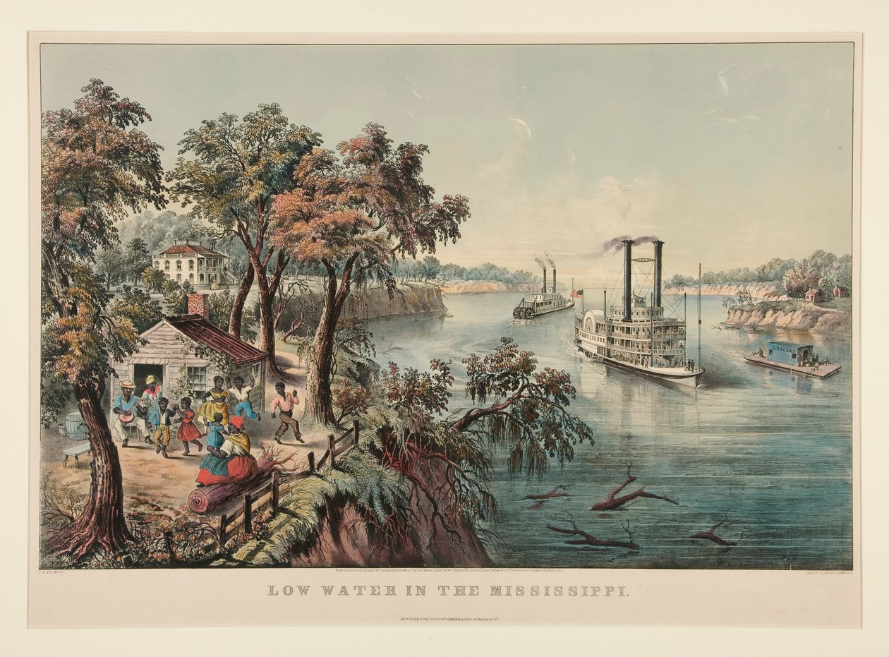 Low Water in the Mississippi by Currier and Ives