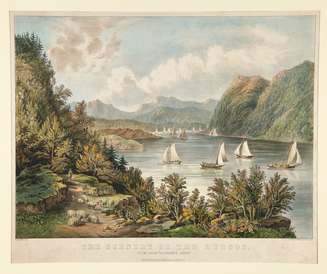 The Scenery of the Hudson. View, Near by Currier and Ives
