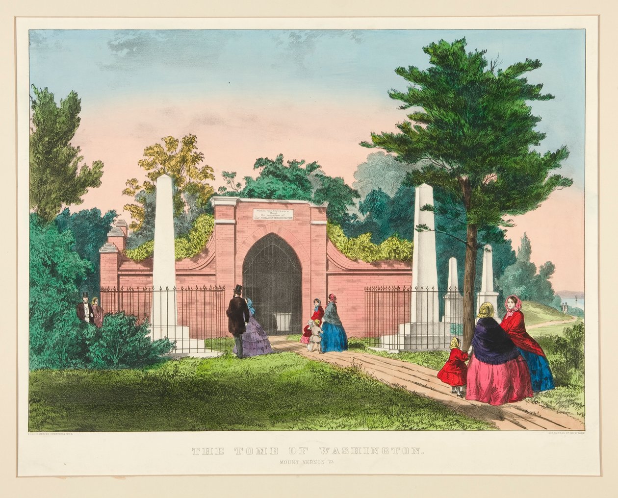 The Tomb of Washington, Mount Vernon, VA by Currier and Ives