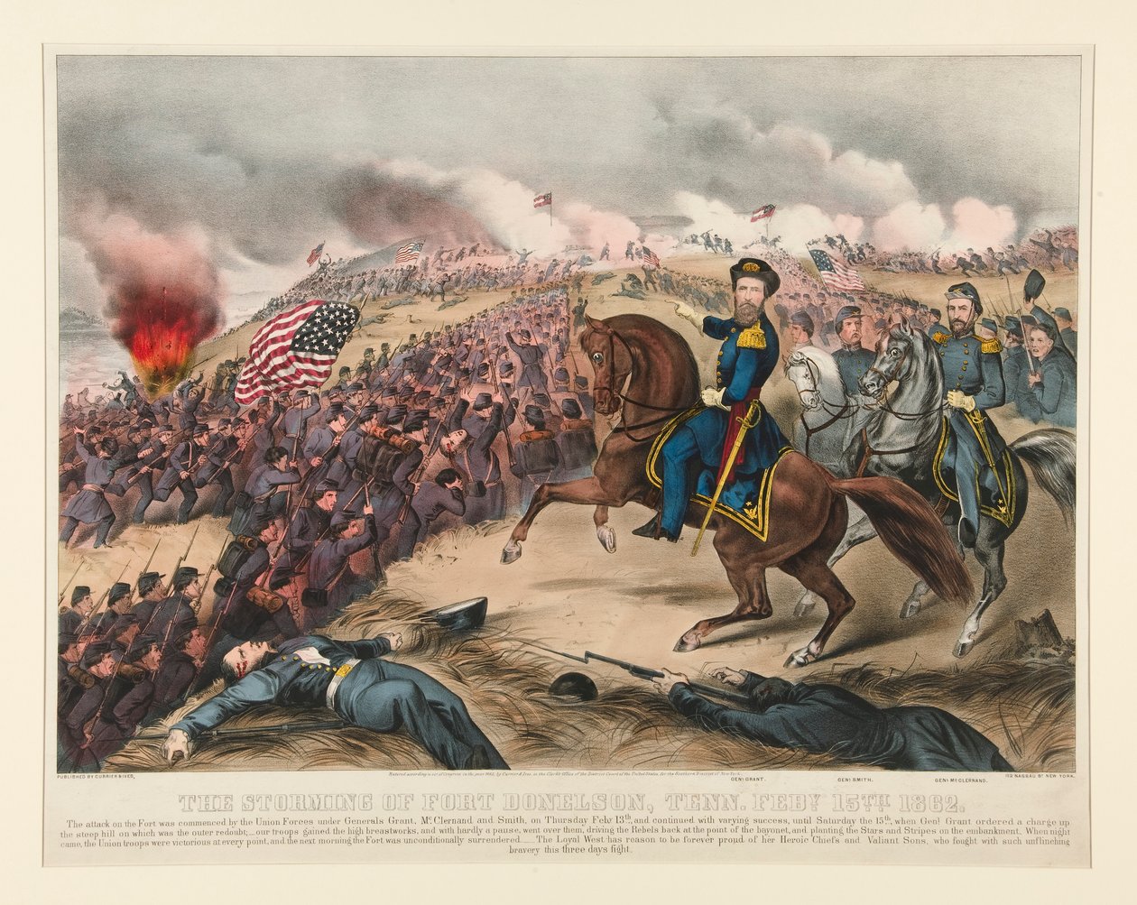 The Storming of Fort Donelson, Tenn. Feb. 15th, 1862 by Currier and Ives