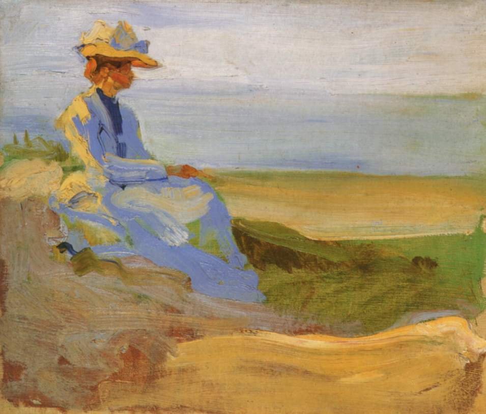 Dame Sophie Herrmann in the Dunes of Binz on Rugen by Curt Herrmann