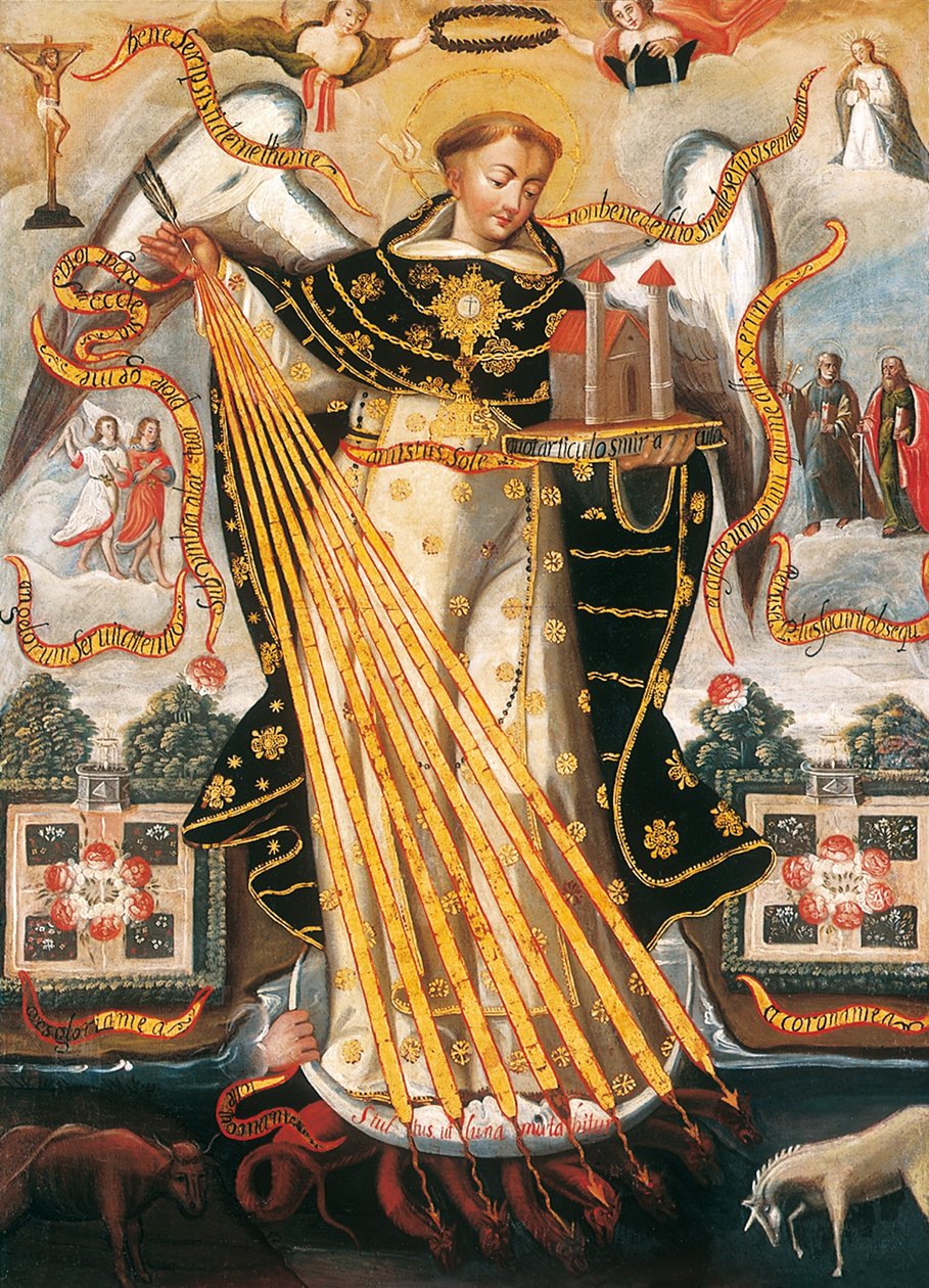 Saint Thomas Aquinas, Protector of the University of Cusco by Cuzco School