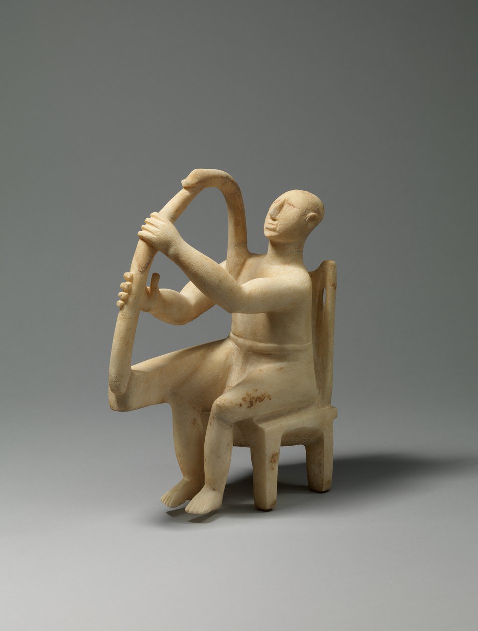 Marble seated harp player, 2800-2700 B.C. by Cycladic Cycladic