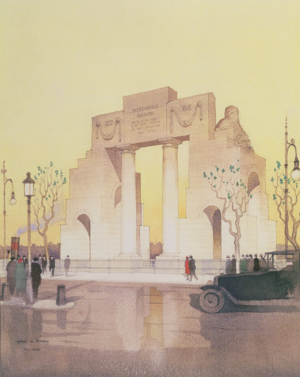 The Mercantile Marine Monument, Built by Edwin Landseer Lutyens by Cyril Farey