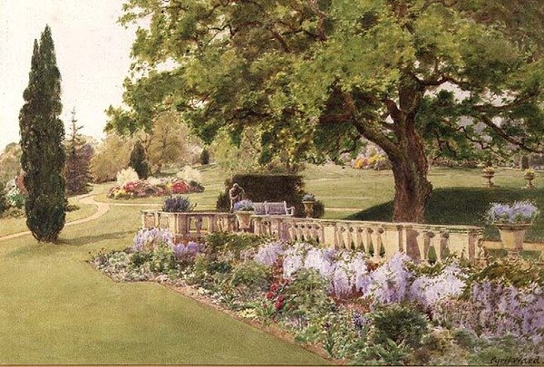 Formal Gardens seen from the Herbaceous Border by Cyril Ward