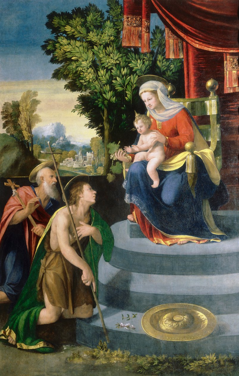 Madonna Enthroned and Saints by D. and Garofalo Dossi