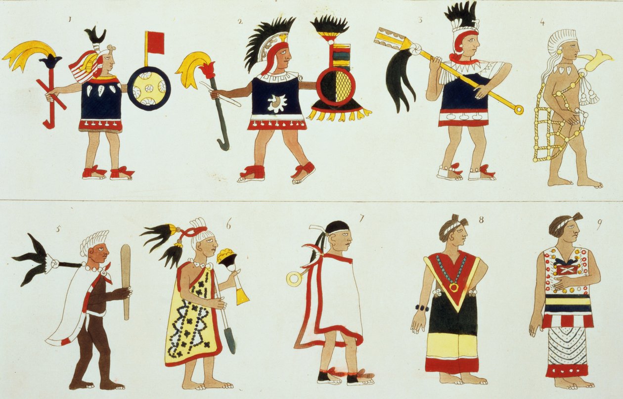 Montezuma II (1466-1520) as represented in an anonymous codex in the Vatican by D.K. Bonatti