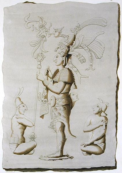 A King, Sculpture from the Palace, Palenque, Chiapas, Mexico by D.K. (after) Bonatti