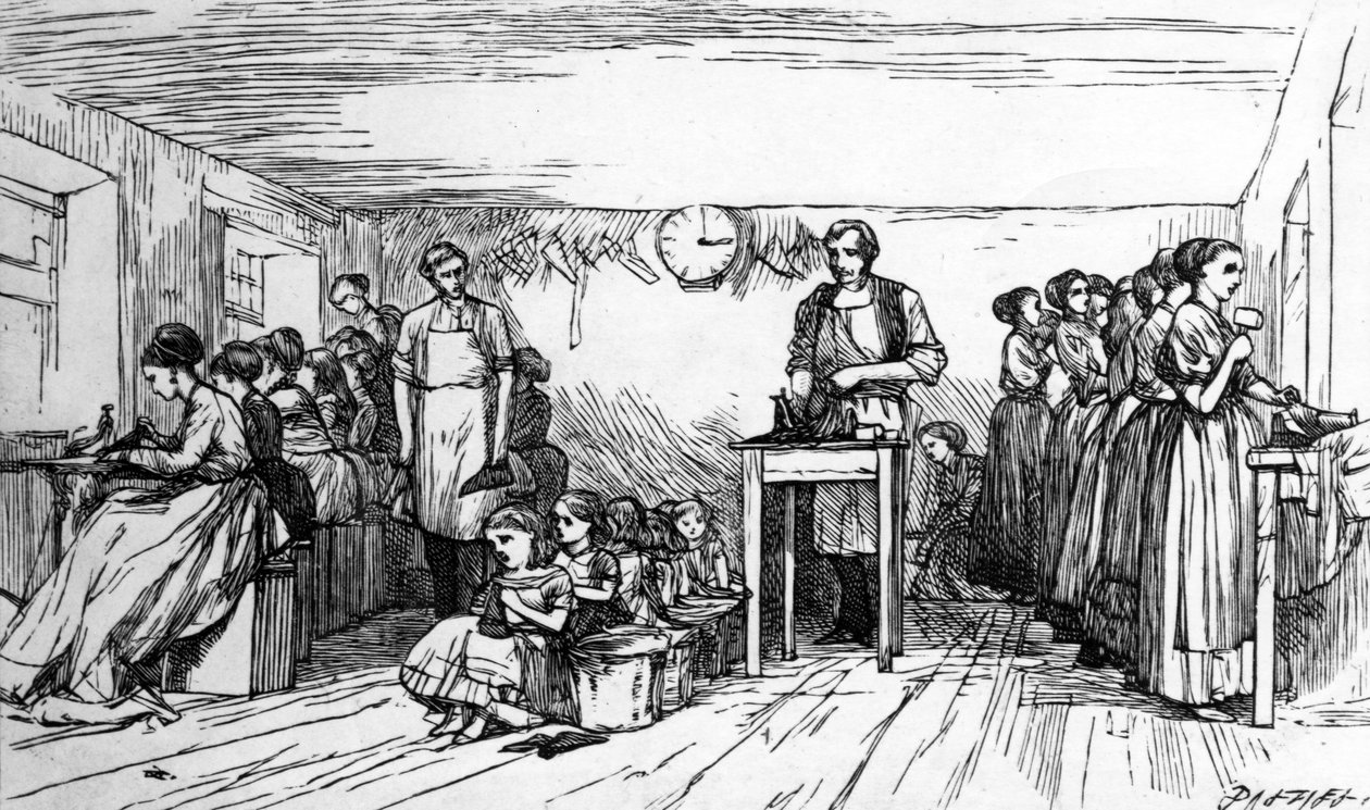 Shoemaking, mid 19th Century by Dalziel Brothers