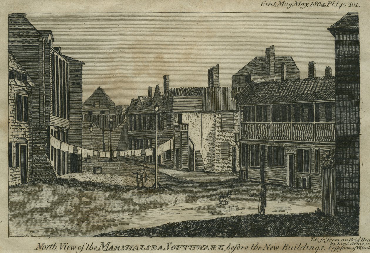 North View of the Marshalsea, Southwark, Before the New Buildings, engraved by T.P., c.1804 by Daniel Orme