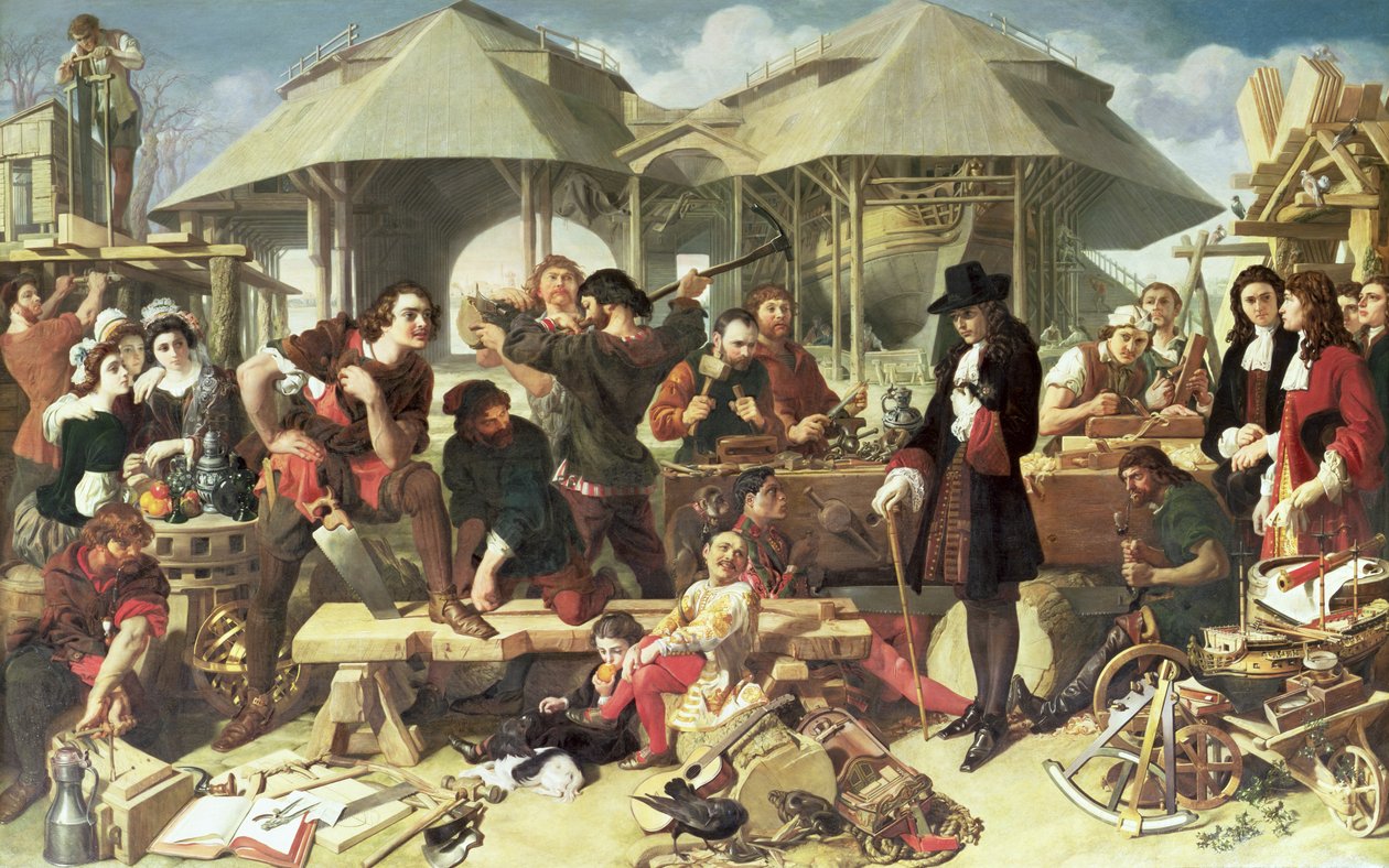 Peter I, the Great (1672-1725) at Deptford Dockyard by Daniel Maclise