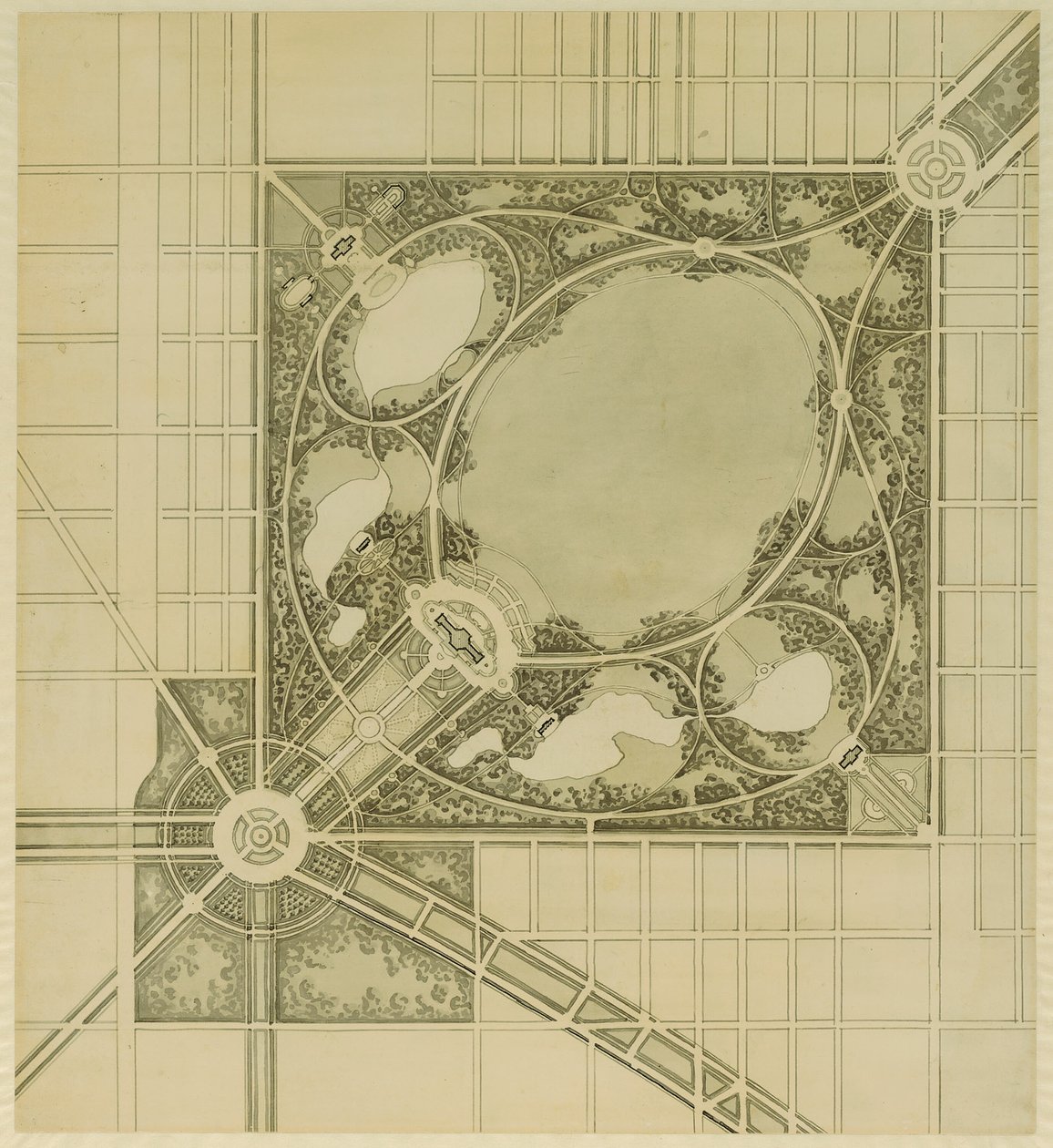 Plan of Chicago, Plate 62, Plan of a Proposed Park, 1909 by Daniel Burnham