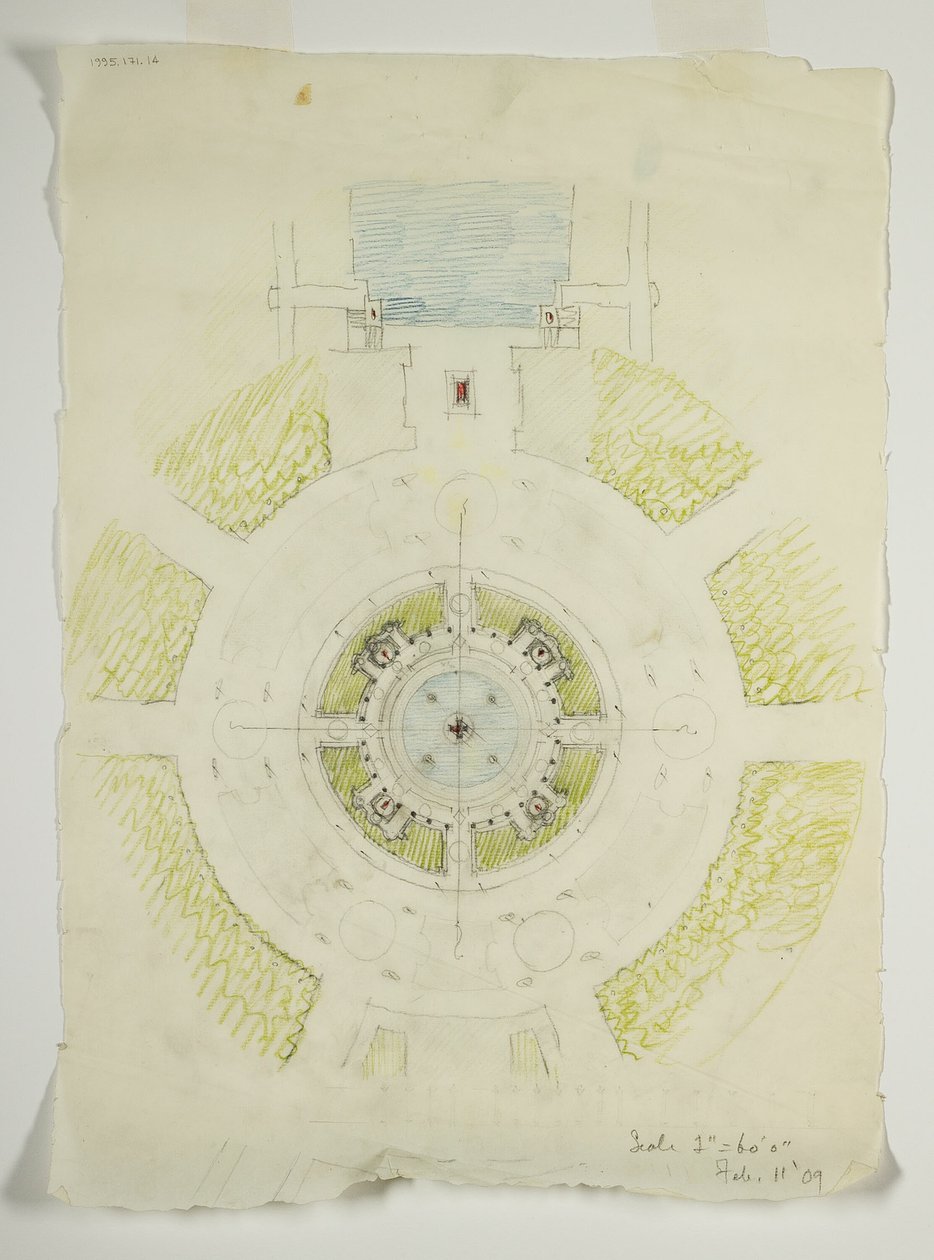 Potomac Round Point, Washington D.C., Circular Pool Plan Sketch, 1909 by Daniel Burnham