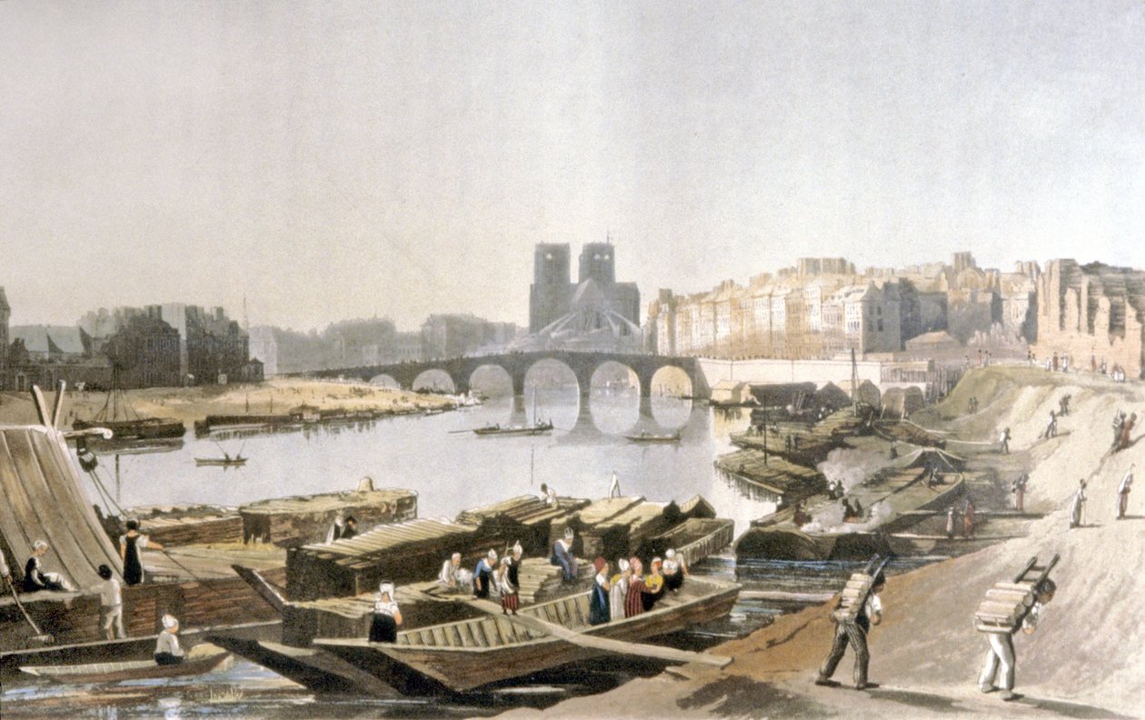 Notre Dame, Ile de la Cite, Ile Saint Louis and the Pont de la Tournelle by Daniel Havell