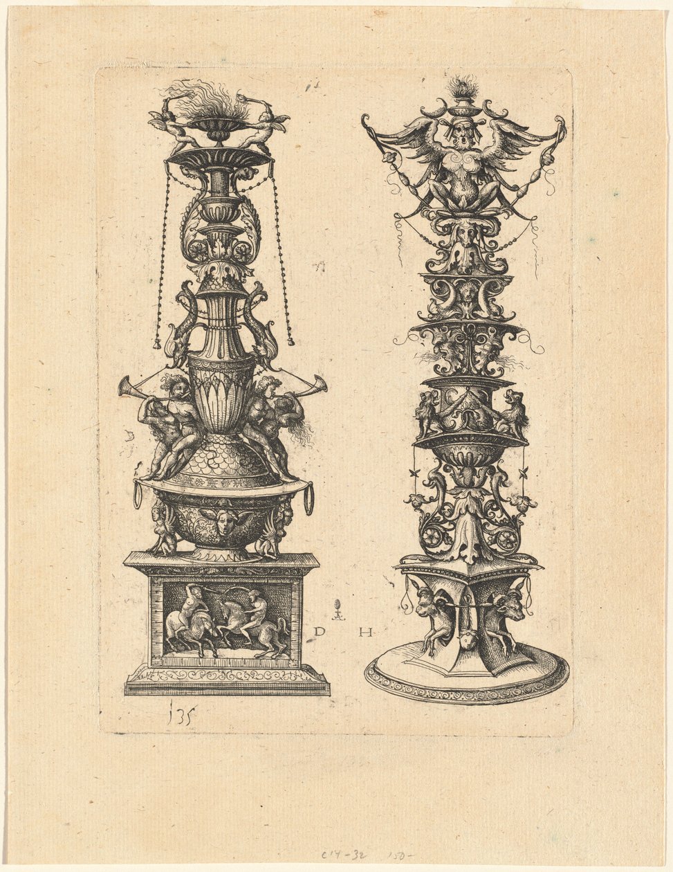 Two Candelabrum Designs by Daniel Hopfer