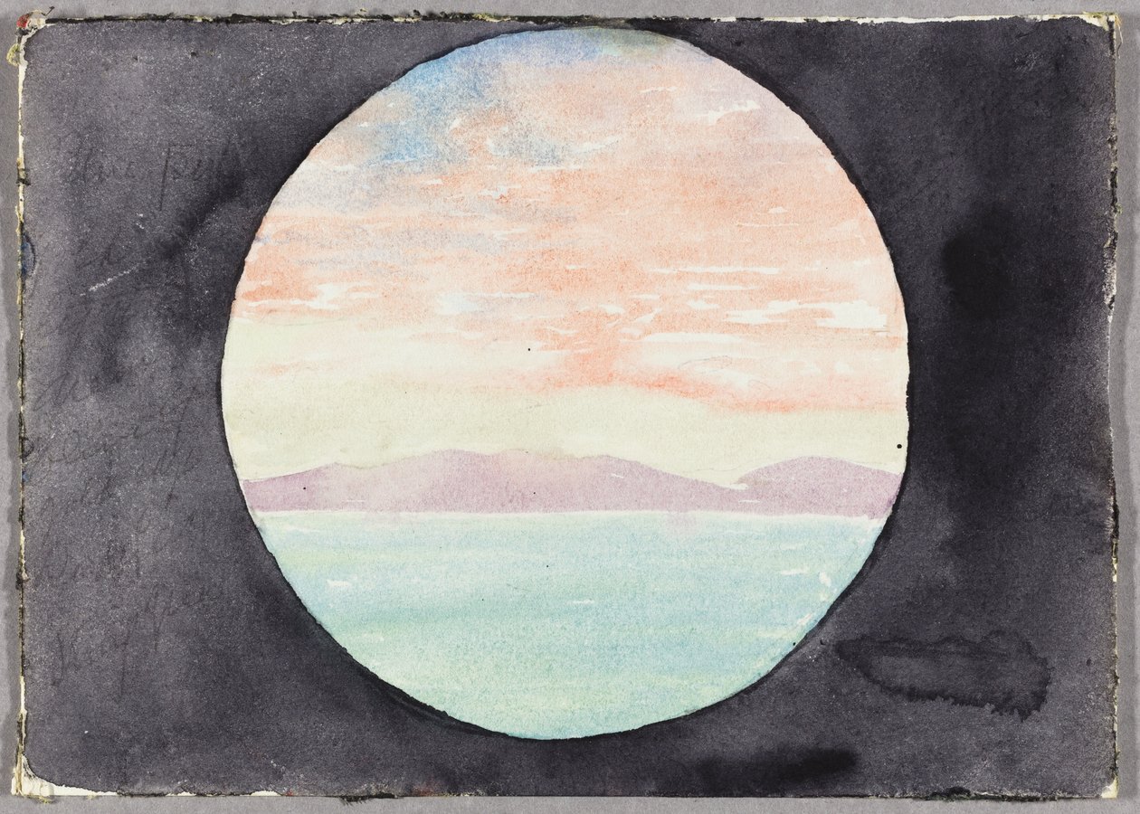Bay of Tunis Through Porthole of Steamship Fürst Bismark, Tunisia, North Africa, Travel Sketch by Daniel Hudson Burnham