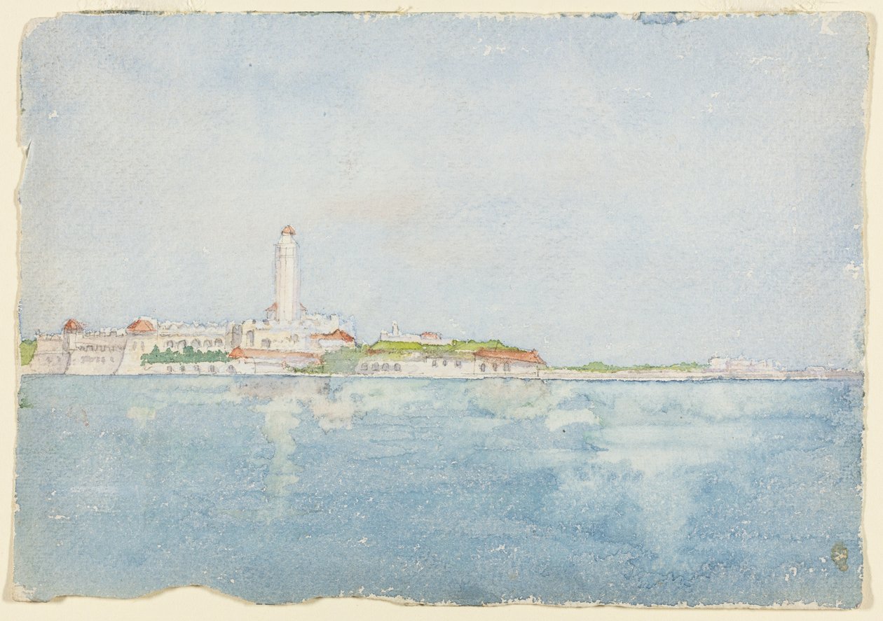 Sketch Taken at Algiers, North Africa, Travel Sketch by Daniel Hudson Burnham