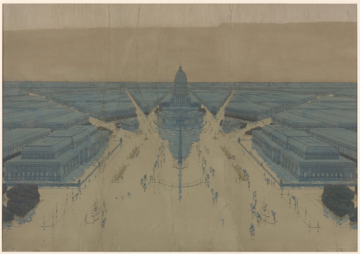 View of the Proposed Civic Center Plaza and Buildings, The 1909 Plan of Chicago by Daniel Hudson Burnham
